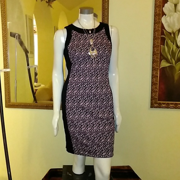 liz claiborne black and white dress